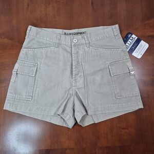 Y2K B.U.M. EQUIPMENT Cargo Shorts Khaki Low Rise CYBER GRUNGE Womens Sz 11/12VTG